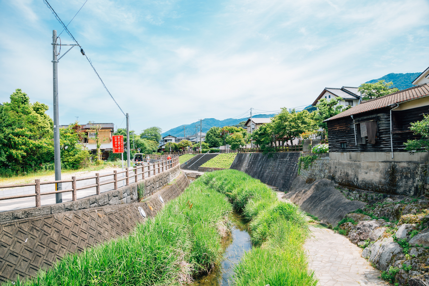 Japanese countryside village scenery in Fukuoka